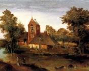 阿贝尔 格里米尔 : A Moated Tower With Farmhouses